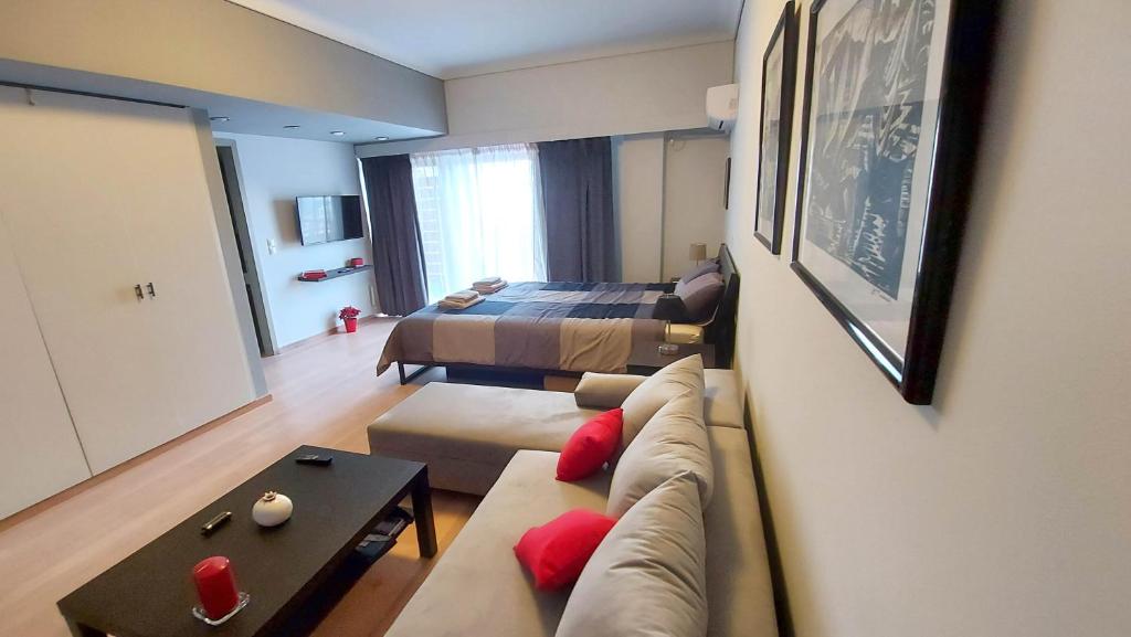 Posezení v ubytování METROPOLITAN MACVIEW-3 διαμέρισμα studio Φάληρο
