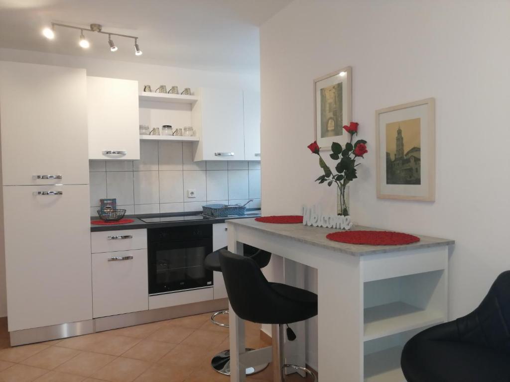 Kuchyň nebo kuchyňský kout v ubytování Matic Apartments