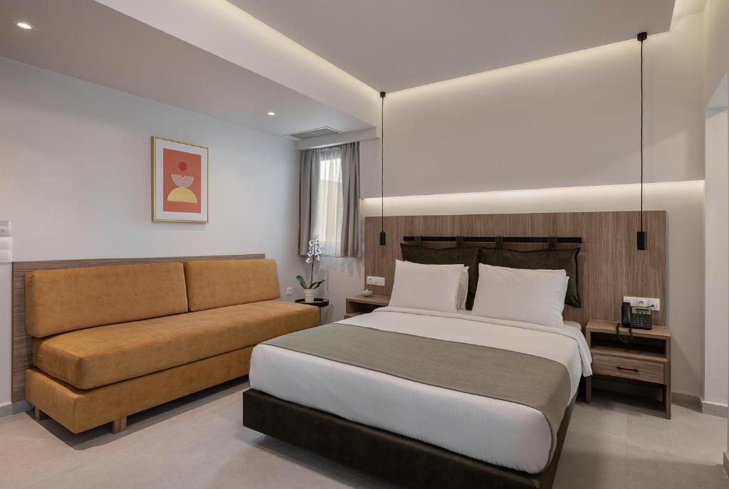 Postel nebo postele na pokoji v ubytování Morum City Hotel Chania