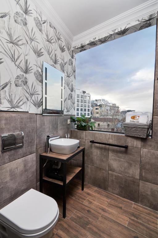 Koupelna v ubytování Hotel City