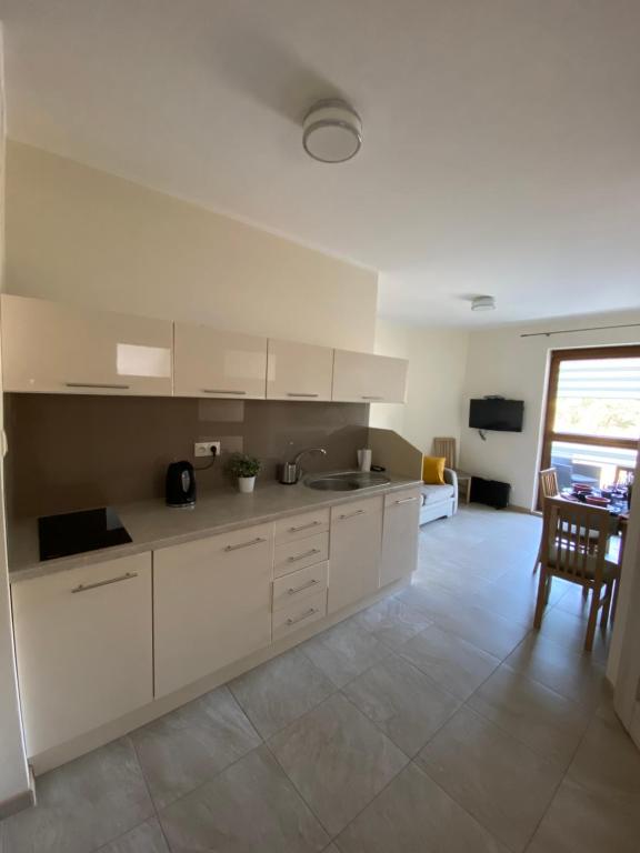 Kuchyň nebo kuchyňský kout v ubytování Apartament Jastarnia