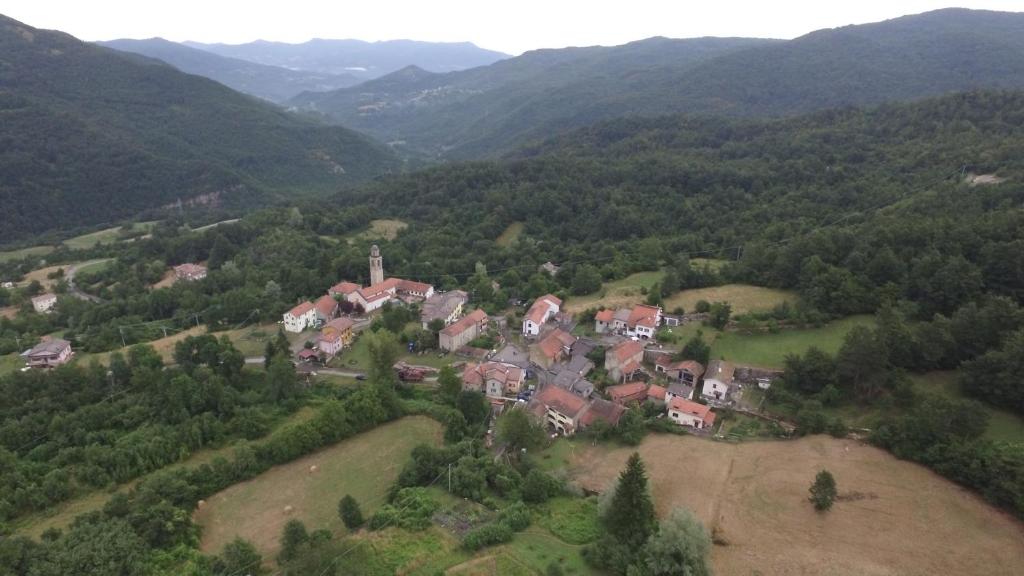 an aerial view of a house in the mountains at Welcome to Casa Terracotta a cosy self-catering holiday home. in Masanti