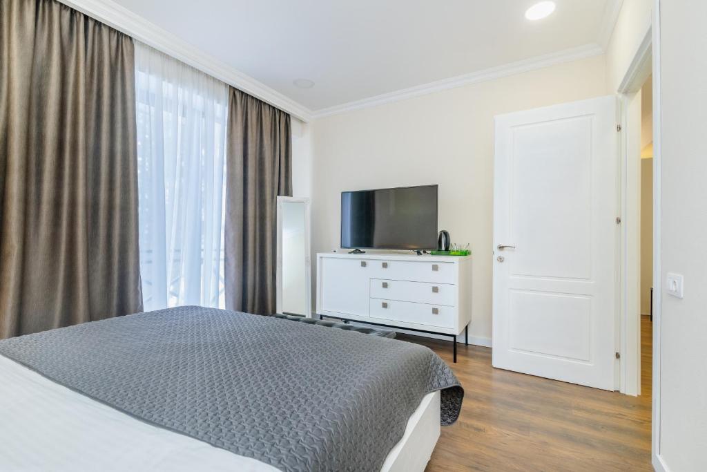 TV a/nebo společenská místnost v ubytování Kokhta Plaza Boutique Hotel