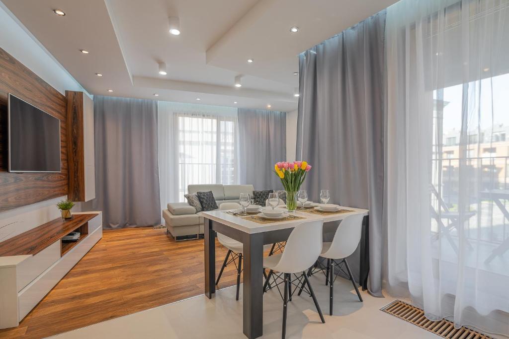 Posedenie v ubytovaní Apartamenty Prestige Browar Lubicz Stare Miasto