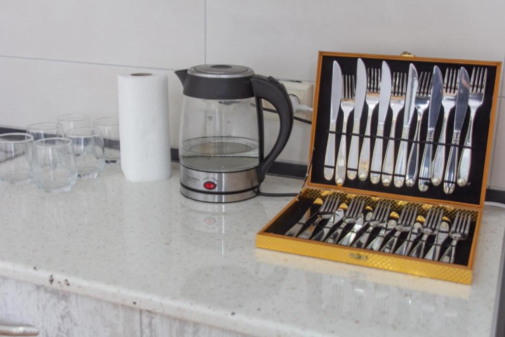 Kuchyň nebo kuchyňský kout v ubytování Katos Guesthouse Mestia