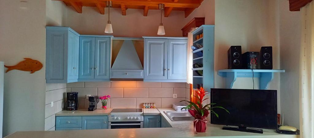 A kitchen or kitchenette at Thea House Patmos