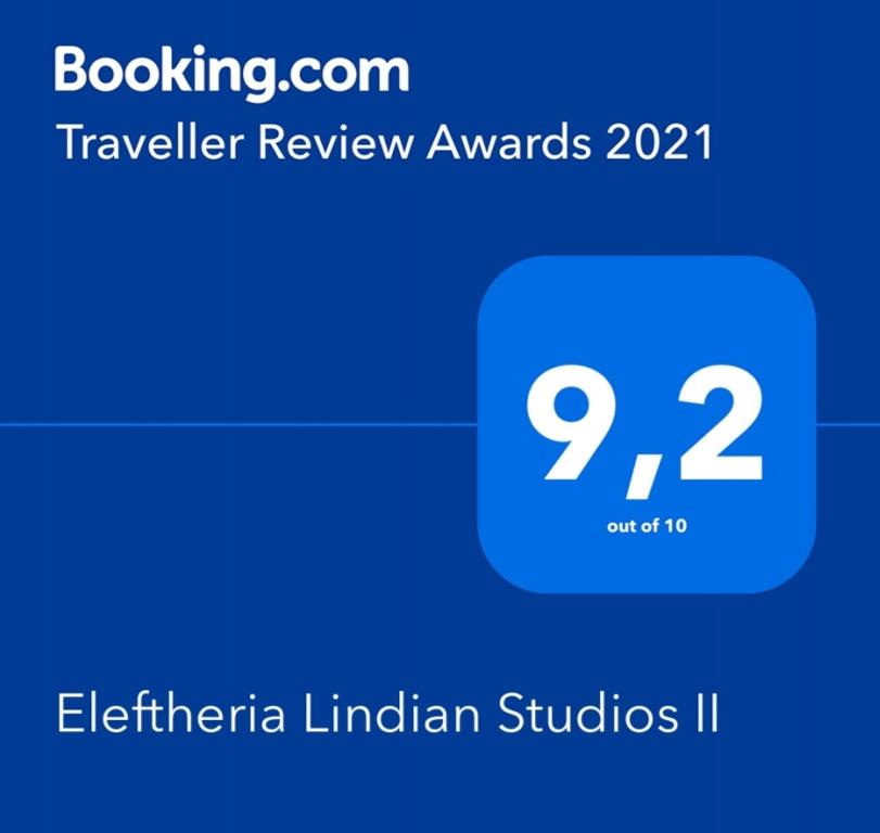 Certifikát, ocenenie alebo iný dokument vystavený v ubytovaní Eleftheria Lindian Studios II