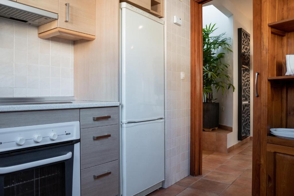 Kuchyň nebo kuchyňský kout v ubytování Apartamentos La Llum
