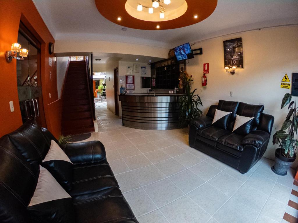A seating area at Hotel Los Laureles