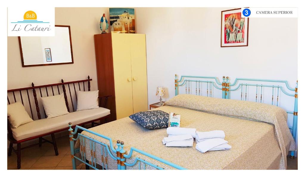 A bed or beds in a room at Li Catauri