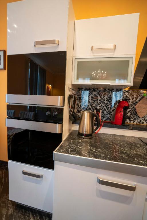 Kuchyň nebo kuchyňský kout v ubytování Apartment Comfort