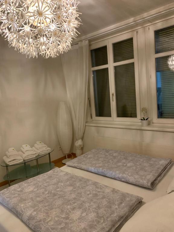 Postel nebo postele na pokoji v ubytování over-night City-Flat