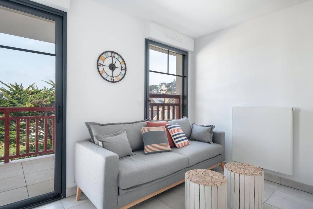 Χώρος καθιστικού στο Pour un agréable séjour en bord de mer pour 4 pers