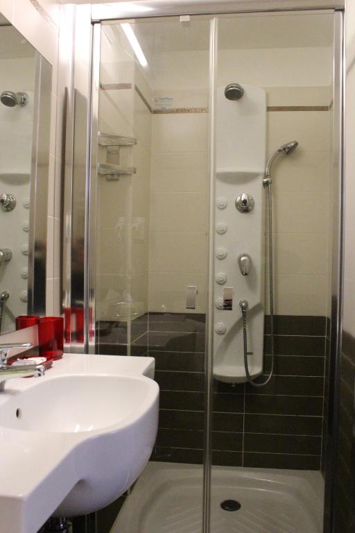 Koupelna v ubytování Hotel Rainero