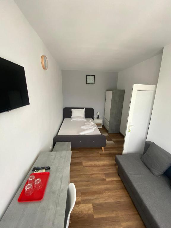 Postel nebo postele na pokoji v ubytování Paradox Movila