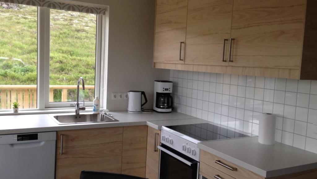 Kuchyň nebo kuchyňský kout v ubytování Mosas cottages