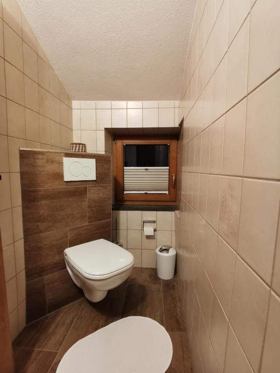 Koupelna v ubytování Jogglerhof