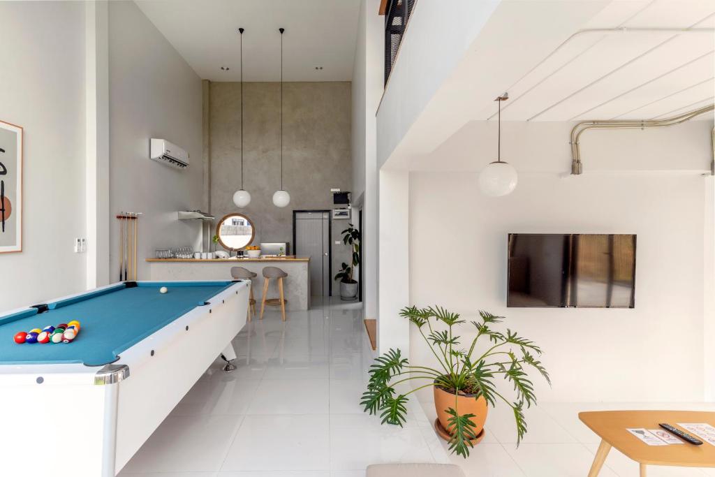Biliár nebo kulečník v ubytování Brand-new Aewmai Pool Villa&Promotion◆byน้องมังคุด