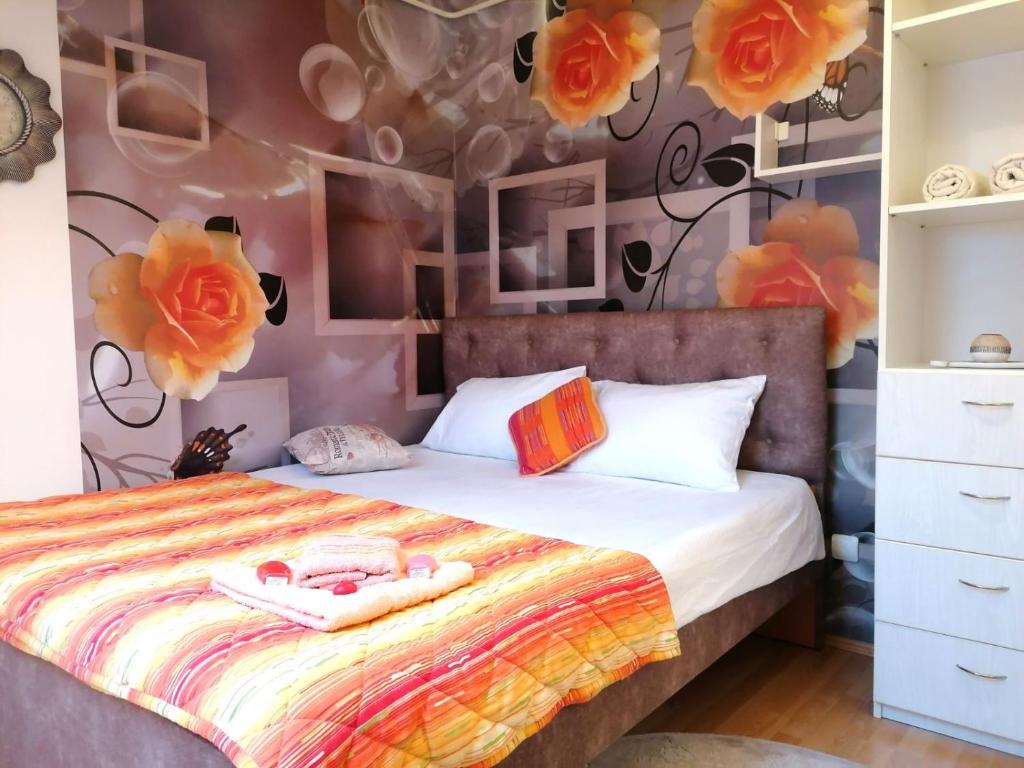 Posteľ alebo postele v izbe v ubytovaní Apartman Slavica