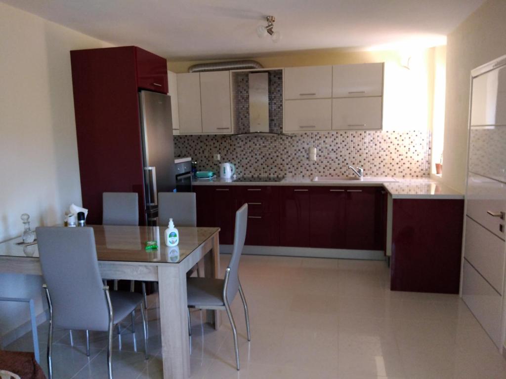 Kuchyň nebo kuchyňský kout v ubytování Kouremenos Manolis apartment