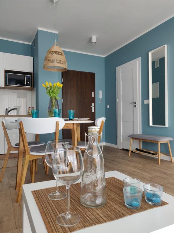 Η κουζίνα ή μικρή κουζίνα στο Apartament Błękitna Muszelka Darłówko