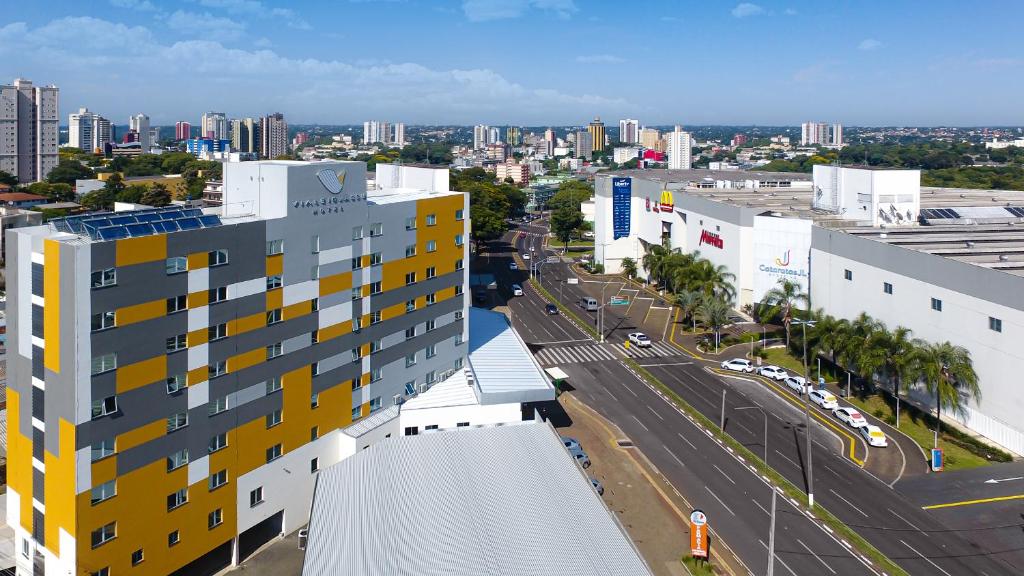 an aerial view of a city with buildings and a street at Viale Iguassu in Foz do Iguaçu