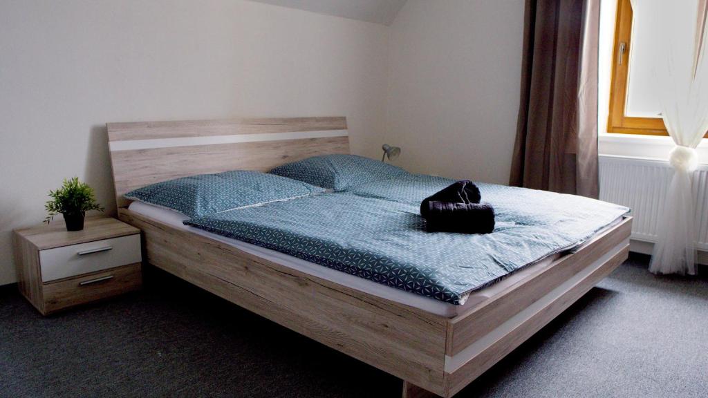 Postel nebo postele na pokoji v ubytování Vila Pavlínka apartmány Losiny