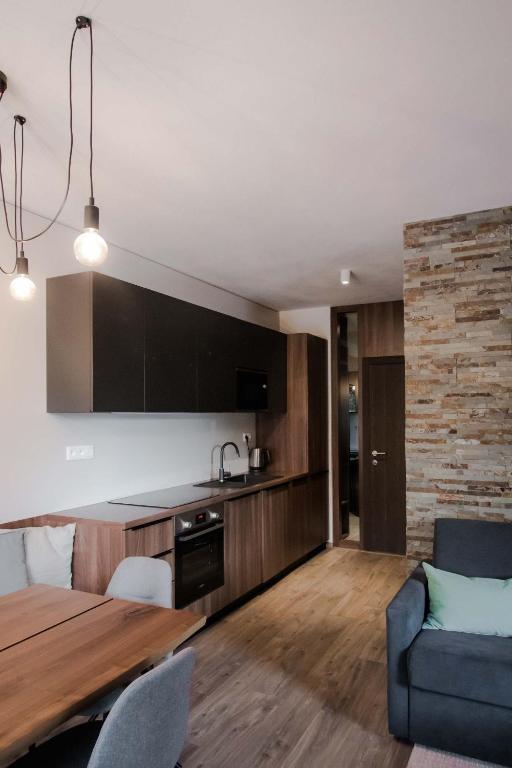 Kuchyň nebo kuchyňský kout v ubytování Apartmán Lúčnica