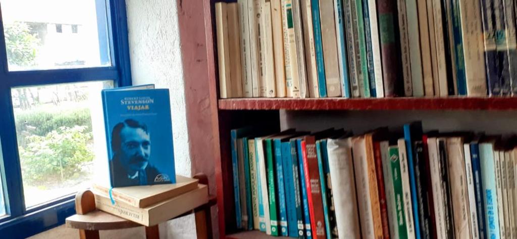 Knihovna v hostelu