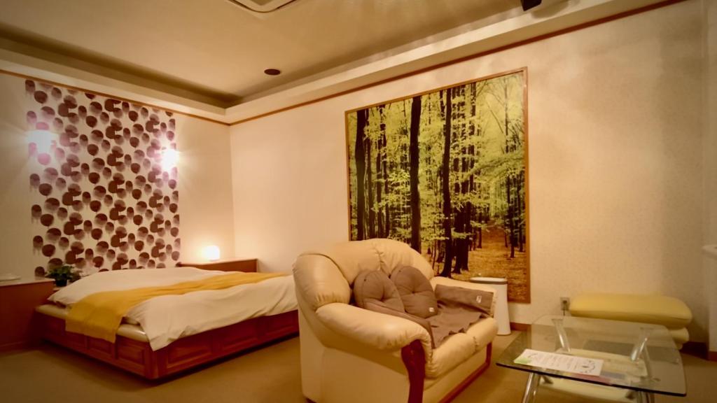 Postel nebo postele na pokoji v ubytování Hotel Sagano (Adult only)