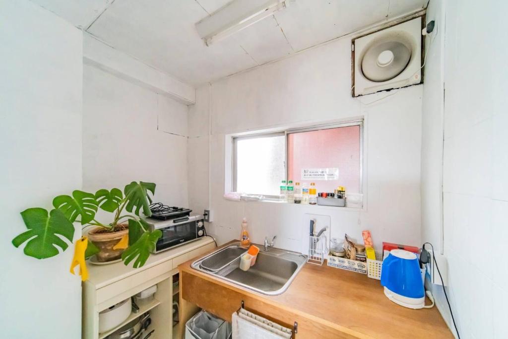 Kuchyň nebo kuchyňský kout v ubytování ArtBar & GuestHouse ennova