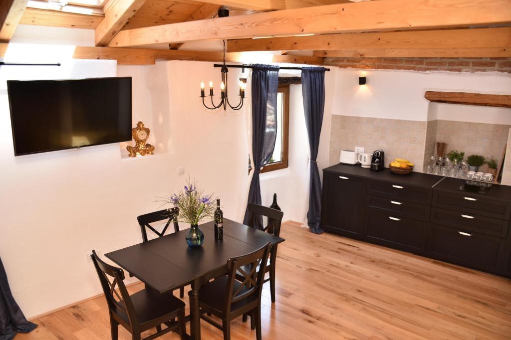 TV a/nebo společenská místnost v ubytování Bruno Old town apartments