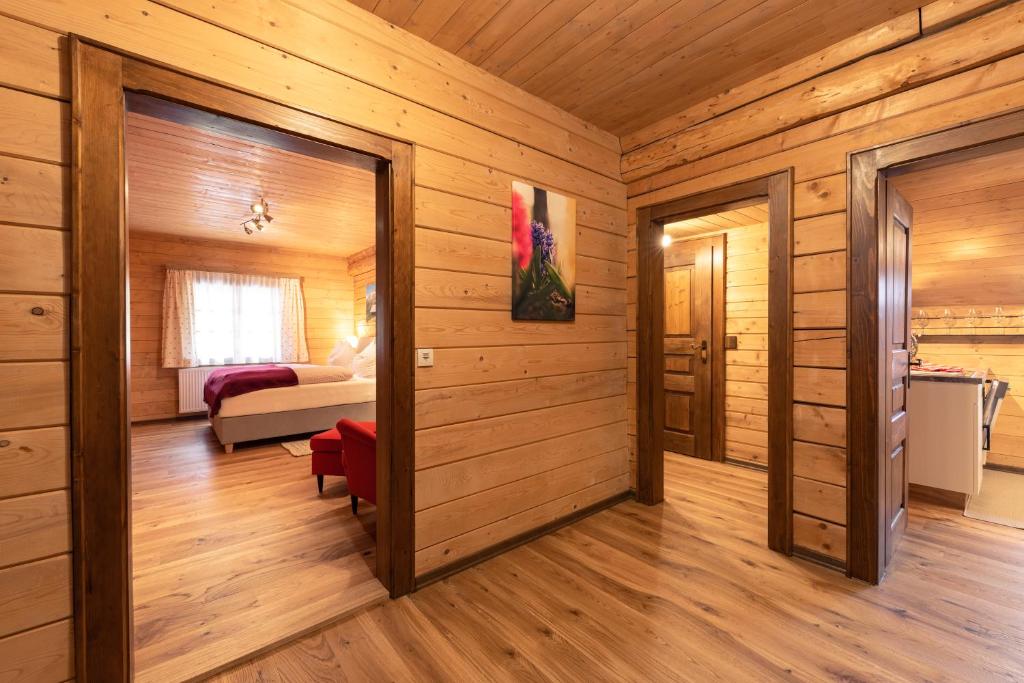 Postel nebo postele na pokoji v ubytování Biochalet Märkl