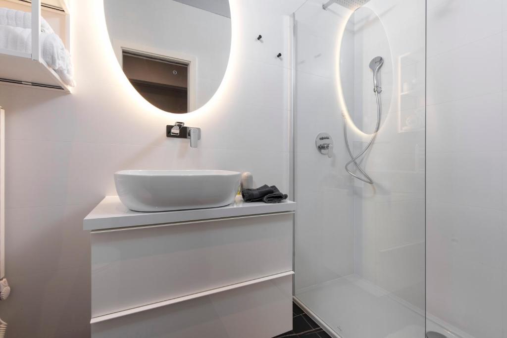 Koupelna v ubytování Aborda Rooms