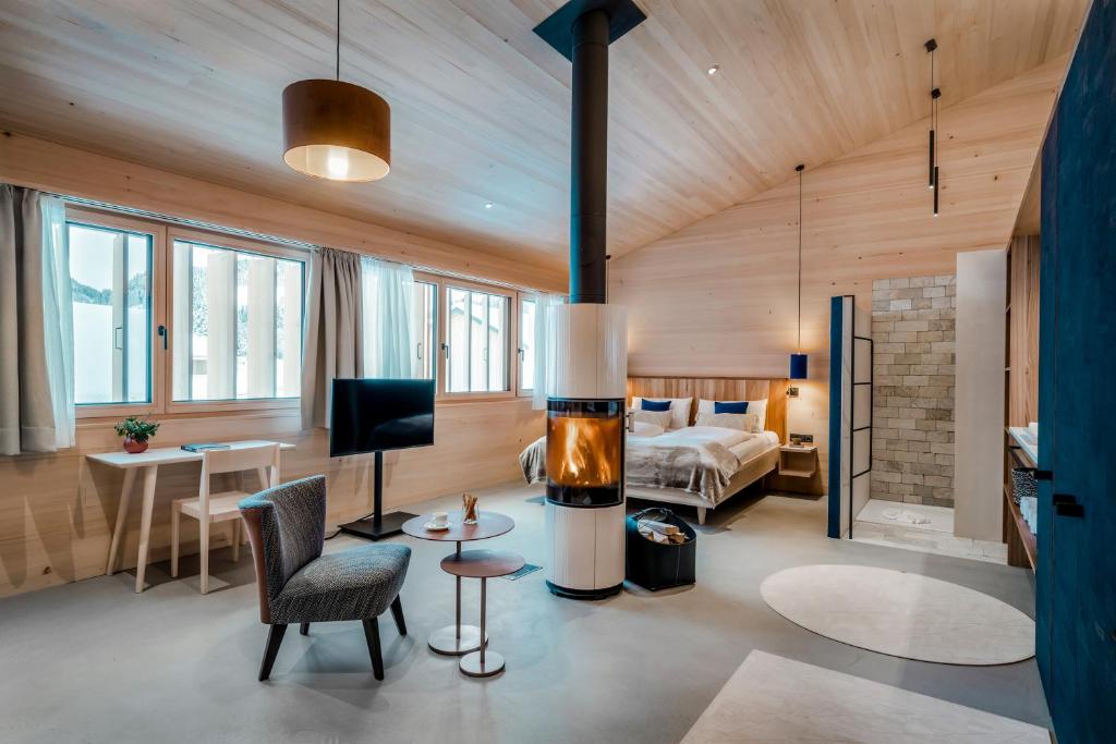 Postel nebo postele na pokoji v ubytování Fuchsegg Eco Lodge