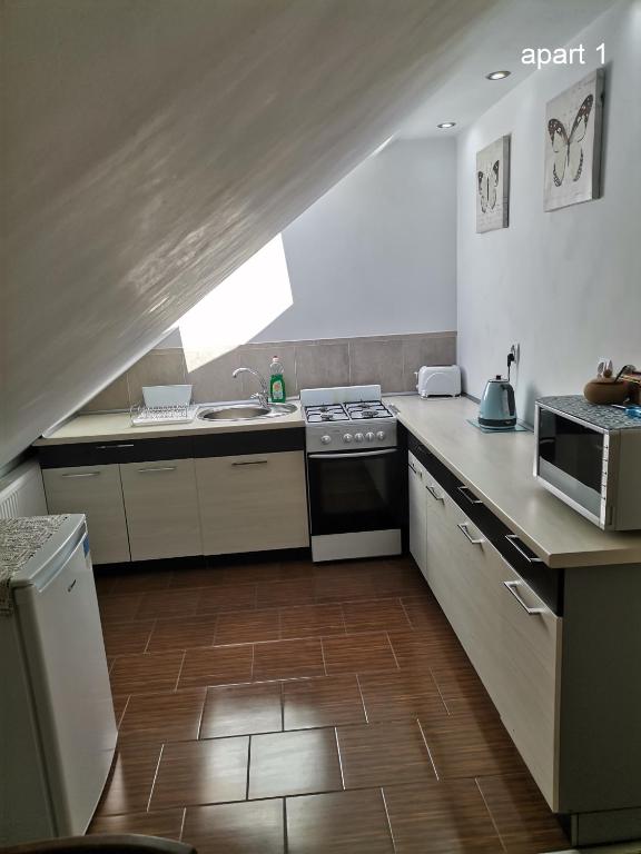 Kuchyňa alebo kuchynka v ubytovaní Apartament Wolin nad wodą koło Miedzyzdrojów