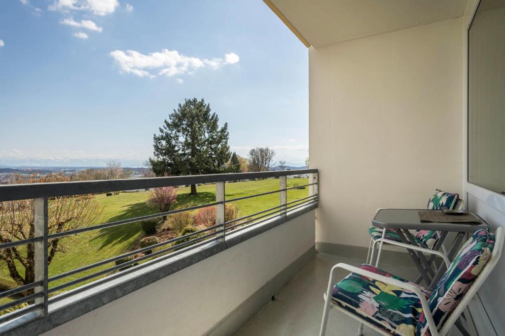 Balkón nebo terasa v ubytování Appartment Panoramablick
