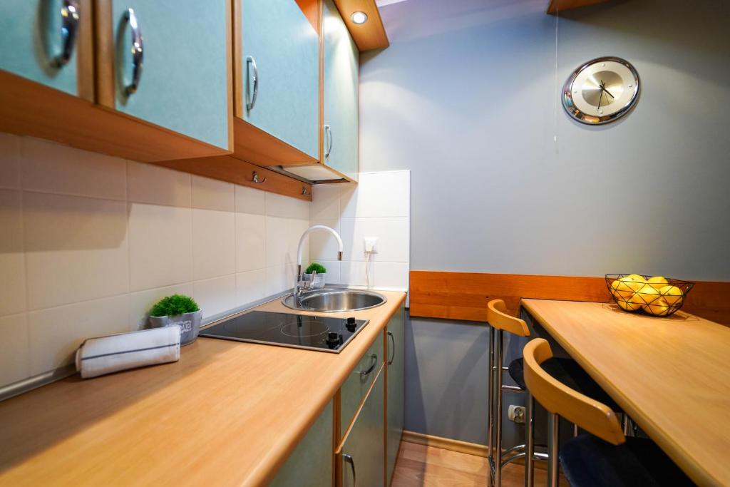 Kuchyňa alebo kuchynka v ubytovaní Flatbook Apartamenty - Krynica Morska Żeromskiego