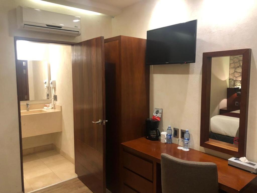 Koupelna v ubytování Hotel Madero