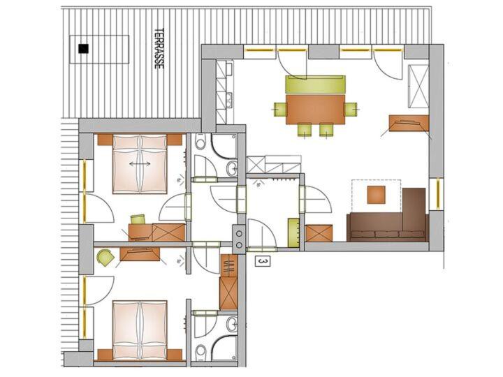 Půdorys ubytování Appartement Schwab Ski in & Out