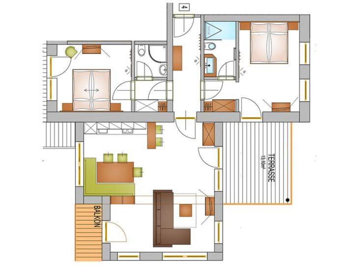 Půdorys ubytování Appartement Schwab Ski in & Out