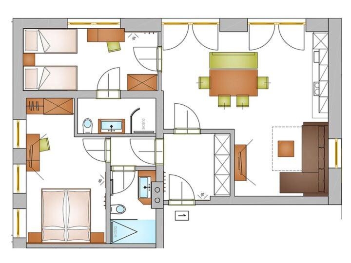Půdorys ubytování Appartement Schwab Ski in & Out