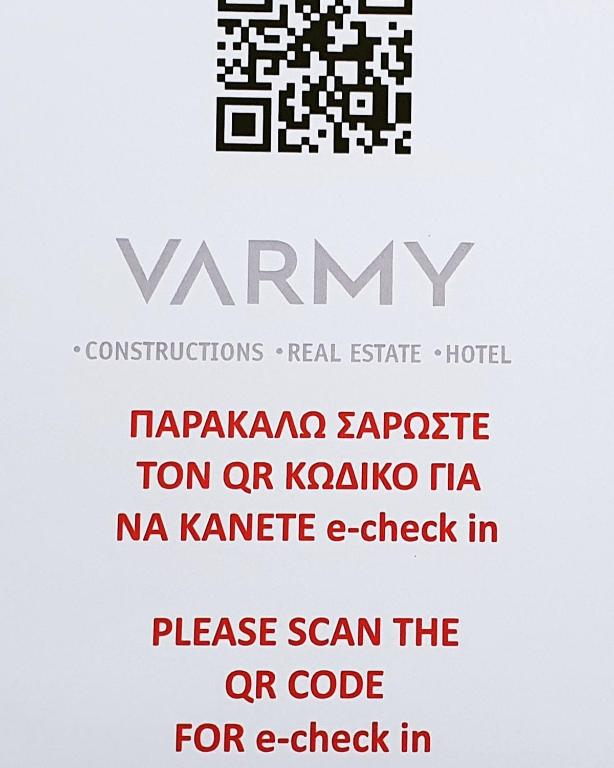 Certifikát, hodnocení, plakát nebo jiný dokument vystavený v ubytování Varmy