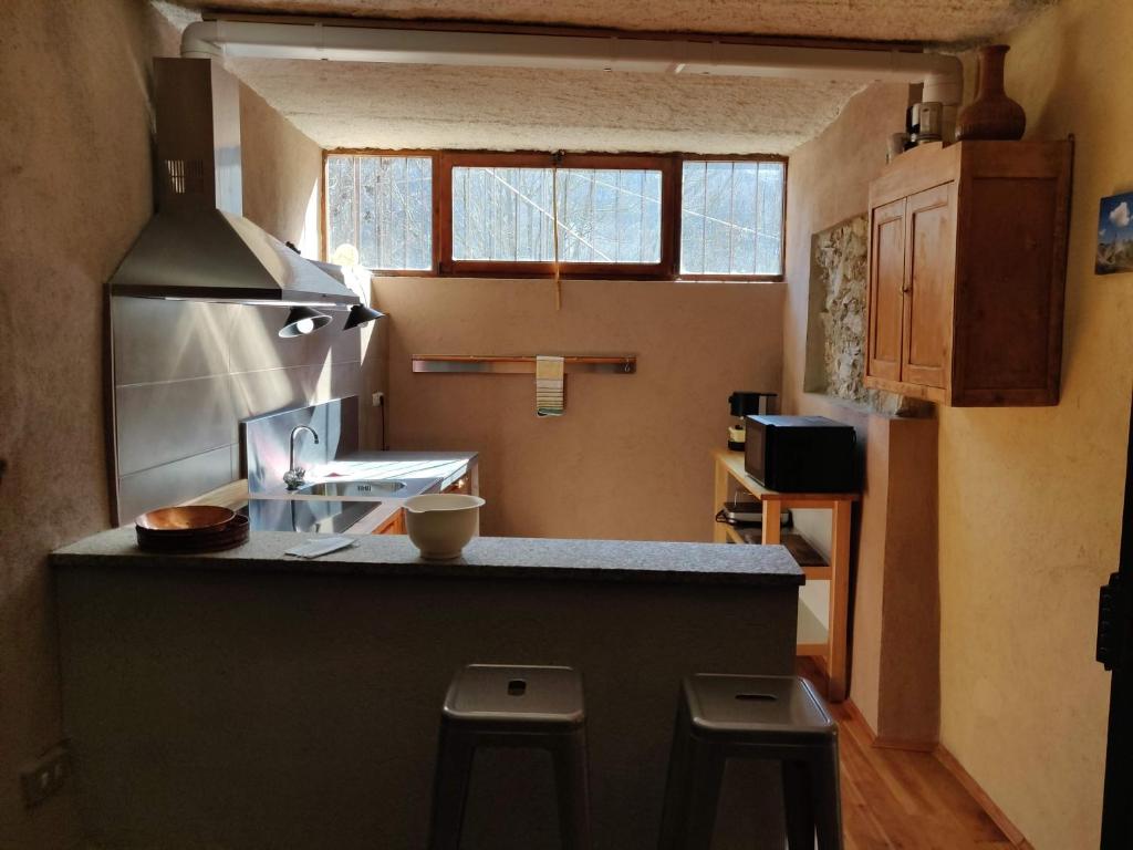 Kuchyň nebo kuchyňský kout v ubytování Chalet Morier