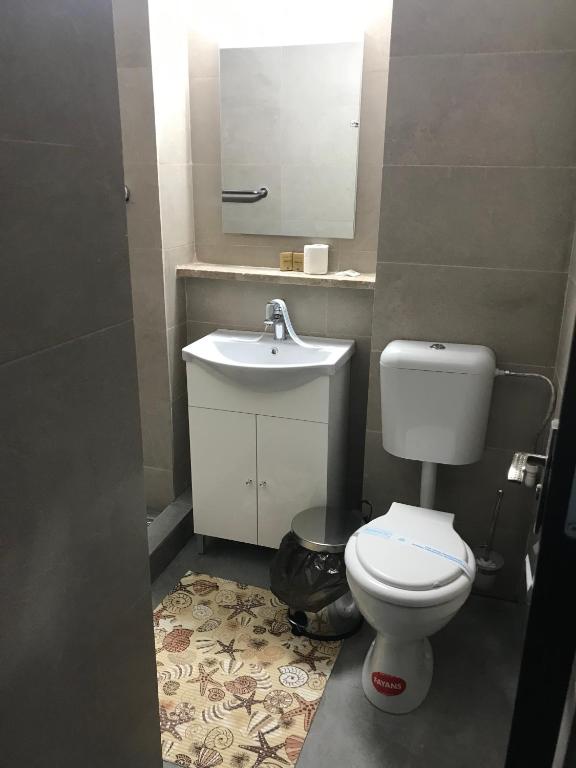Koupelna v ubytování Hotel Lebăda