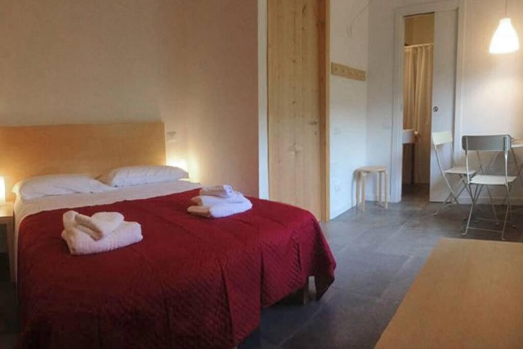 Postel nebo postele na pokoji v ubytování Rifugio del Gran Sasso