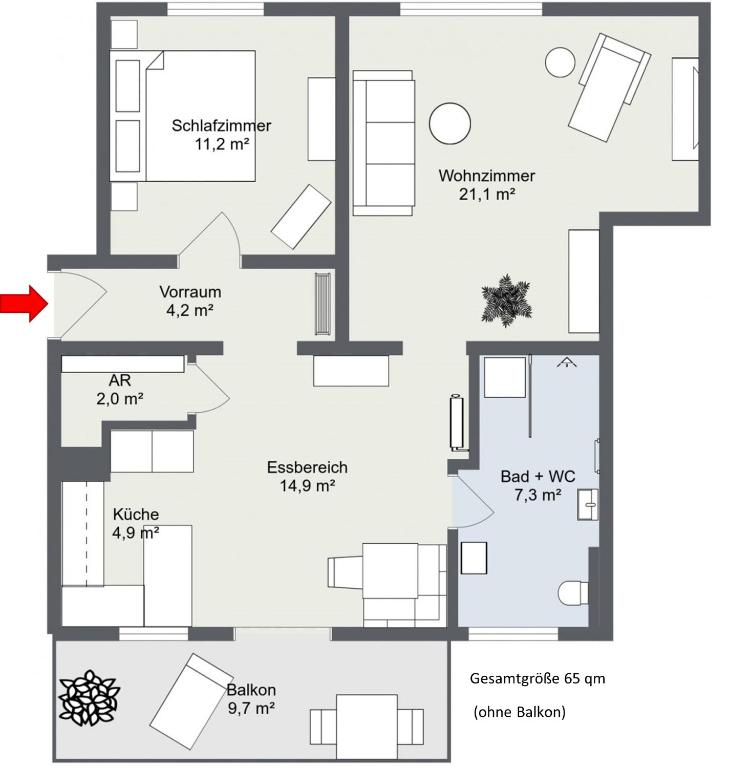 Plán poschodí v ubytovaní Apartments Zum Ybbsturm