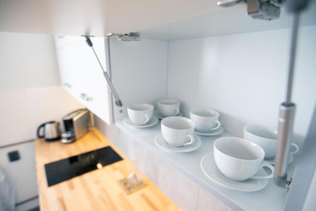 Zestaw do parzenia kawy i herbaty w obiekcie Ubytování na samotě - Apartmán U Tesařů