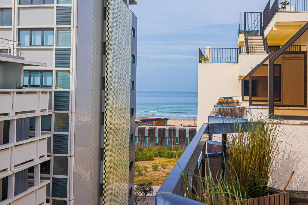a view from the balcony of a building at Costa Terrace in Costa da Caparica