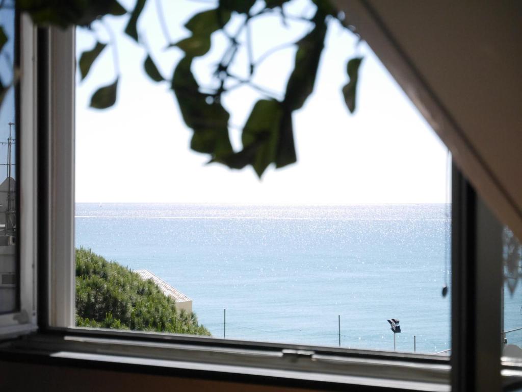 サヴォーナにあるAppartamento Nizzaの窓から海の景色を望めます。